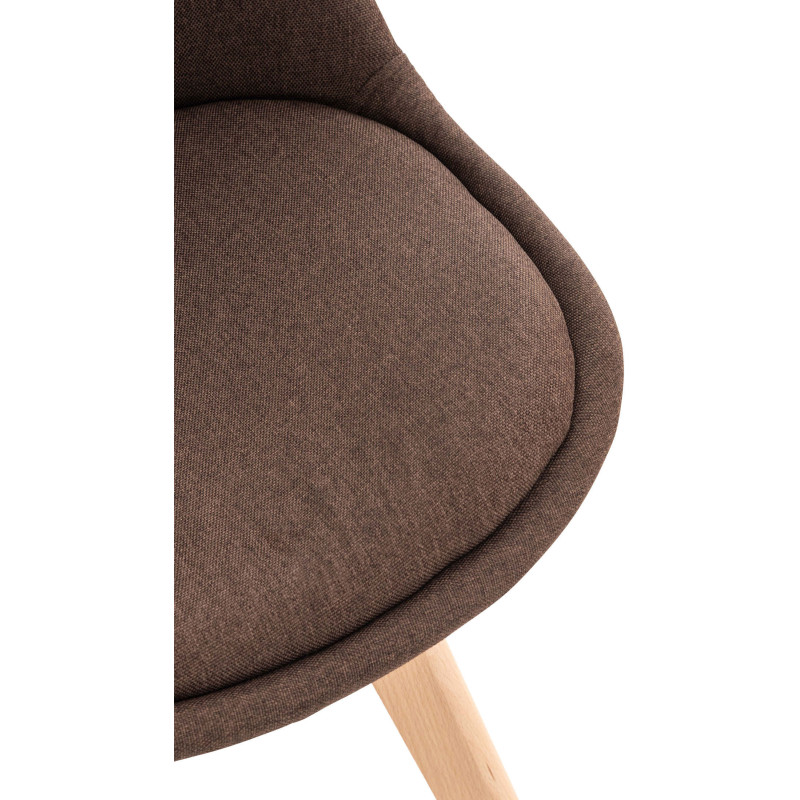 Chaise moderne scandinave en Tissu Marron Bois de hêtre Naturel Floki - 5