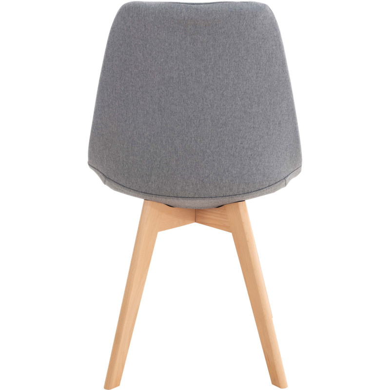 Chaise moderne scandinave en Tissu Gris clair Bois de hêtre Naturel Floki - 4