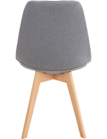 Chaise moderne scandinave en Tissu Gris clair Bois de hêtre Naturel Floki - 4