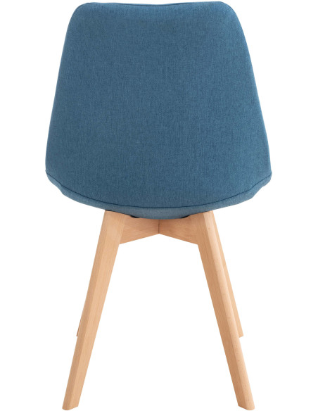 Chaise moderne scandinave en Tissu Bleu Bois de hêtre Naturel Floki - 4