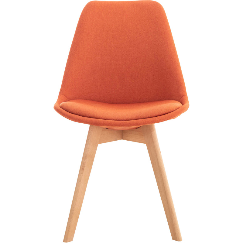 Chaise moderne scandinave en Tissu Orange Bois de hêtre Naturel Floki - 2