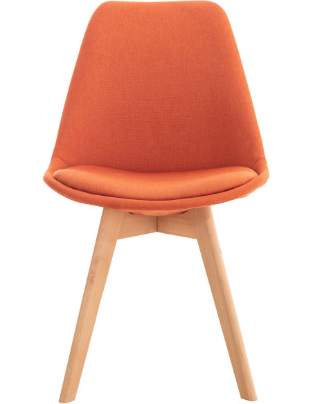 Chaise moderne scandinave en Tissu Orange Bois de hêtre Naturel Floki - 2