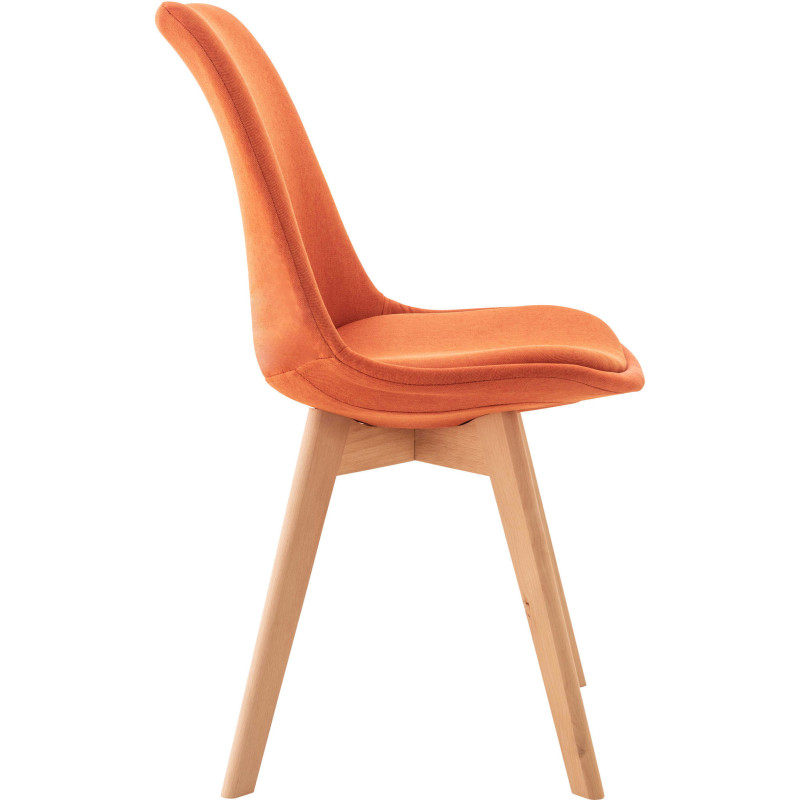 Chaise moderne scandinave en Tissu Orange Bois de hêtre Naturel Floki - 3