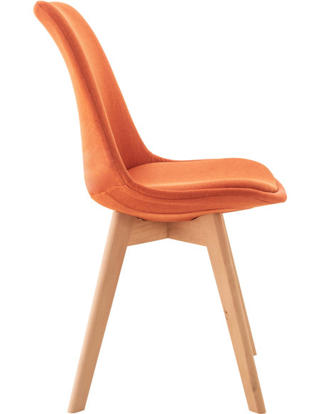 Chaise moderne scandinave en Tissu Orange Bois de hêtre Naturel Floki - 3