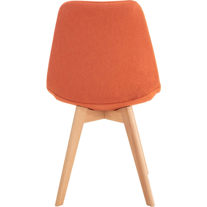 Chaise moderne scandinave en Tissu Orange Bois de hêtre Naturel Floki - 4