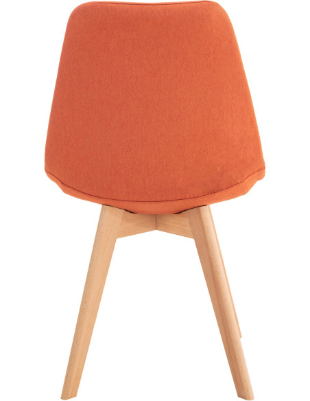 Chaise moderne scandinave en Tissu Orange Bois de hêtre Naturel Floki - 4