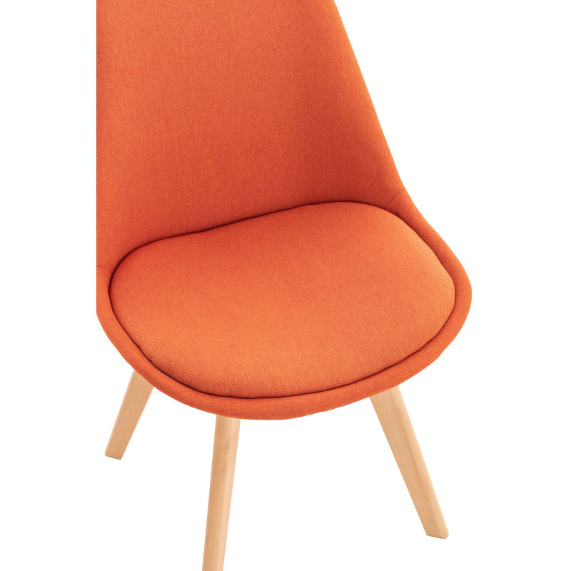 Chaise moderne scandinave en Tissu Orange Bois de hêtre Naturel Floki - 6