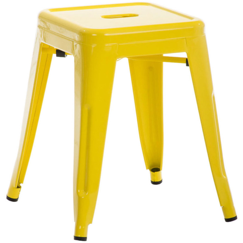 Tabouret bas style industriel en Métal Jaune Kormack  - 1