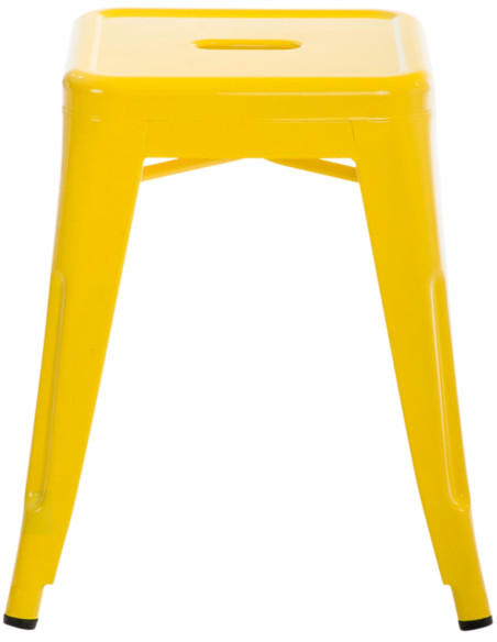 Tabouret bas style industriel en Métal Jaune Kormack  - 2