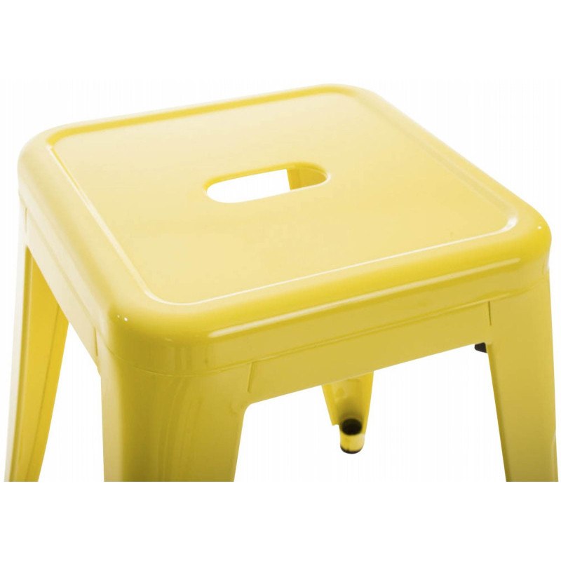 Tabouret bas style industriel en Métal Jaune Kormack  - 3