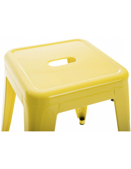 Tabouret bas style industriel en Métal Jaune Kormack  - 3