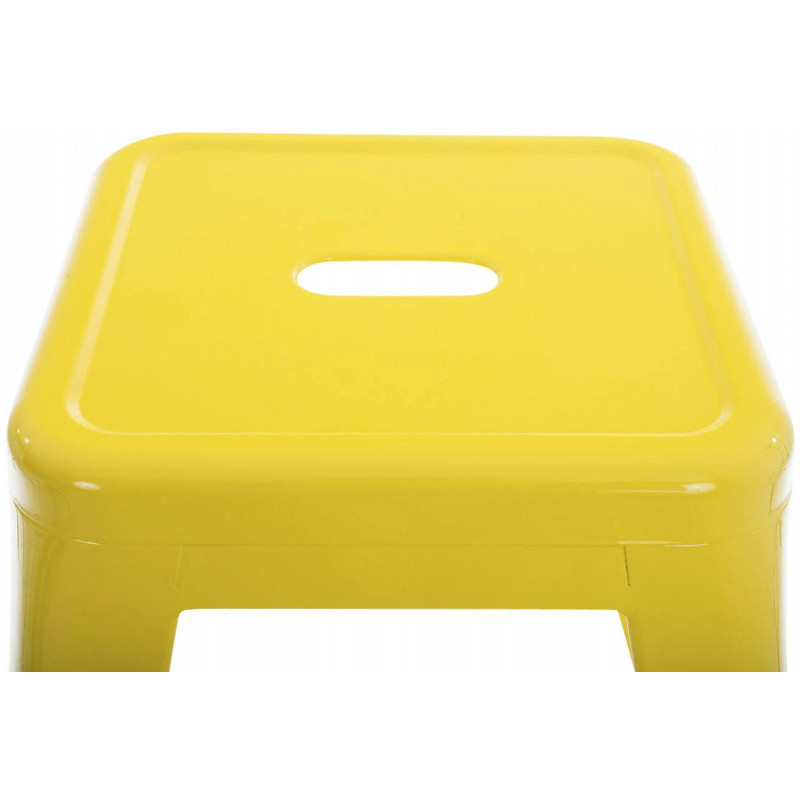 Tabouret bas style industriel en Métal Jaune Kormack  - 4