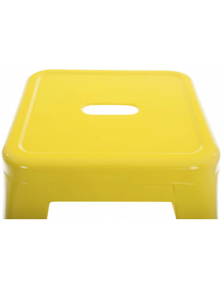 Tabouret bas style industriel en Métal Jaune Kormack  - 4