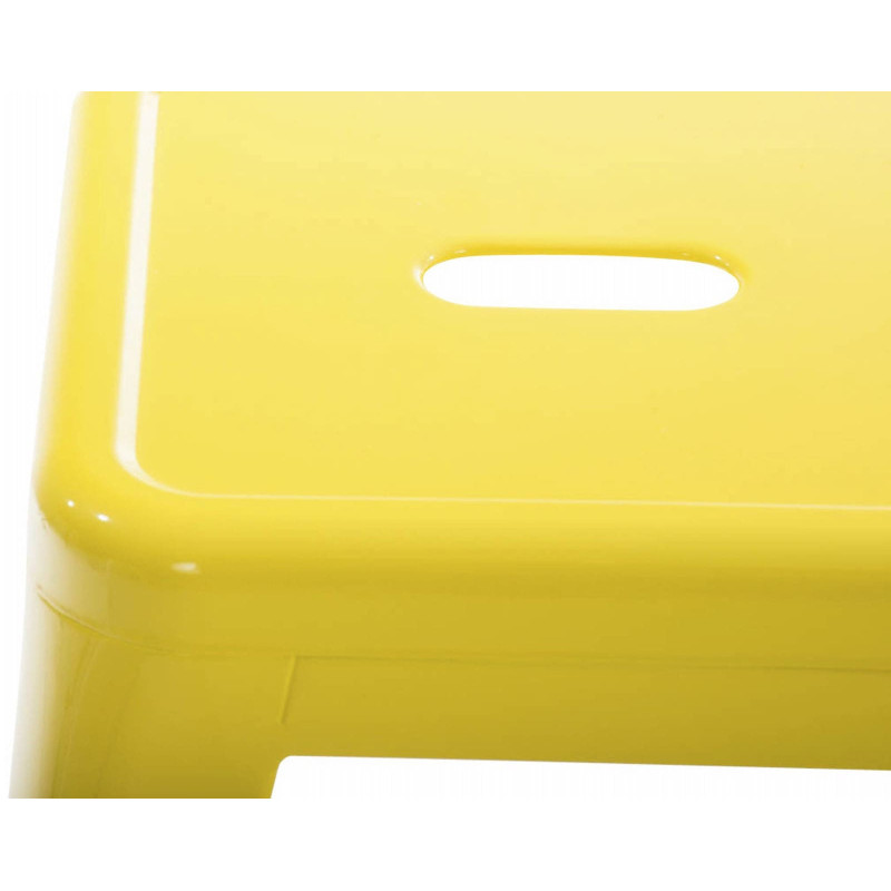 Tabouret bas style industriel en Métal Jaune Kormack  - 5