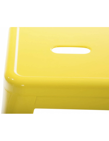 Tabouret bas style industriel en Métal Jaune Kormack  - 5