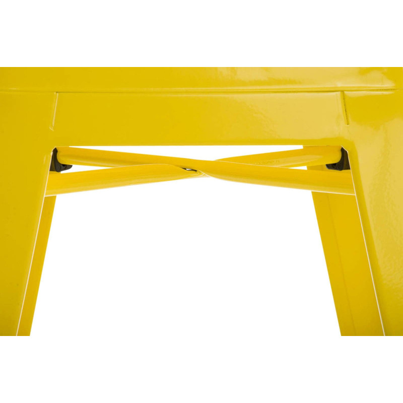 Tabouret bas style industriel en Métal Jaune Kormack  - 6