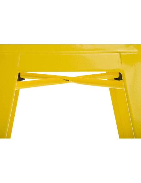 Tabouret bas style industriel en Métal Jaune Kormack  - 6