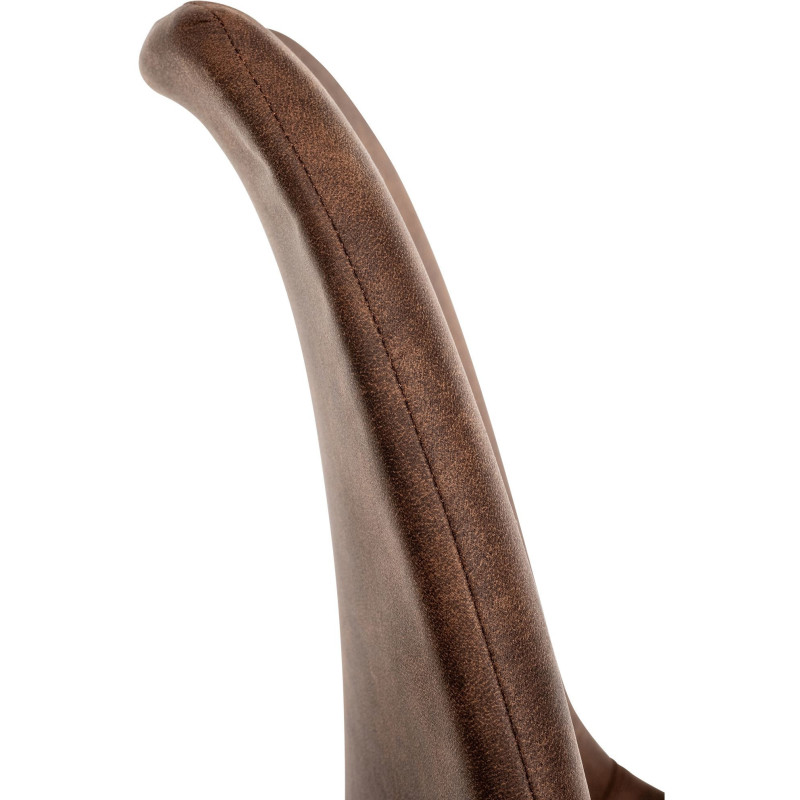 Chaise moderne scandinave en Polyuréthane Marron Vintage Bois de hêtre Naturel Floki - 6