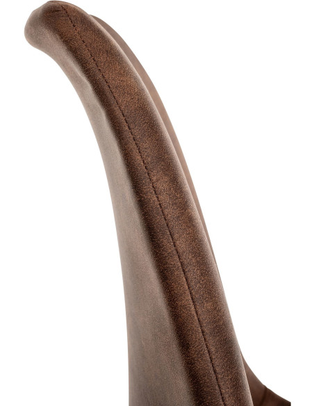 Chaise moderne scandinave en Polyuréthane Marron Vintage Bois de hêtre Naturel Floki - 6