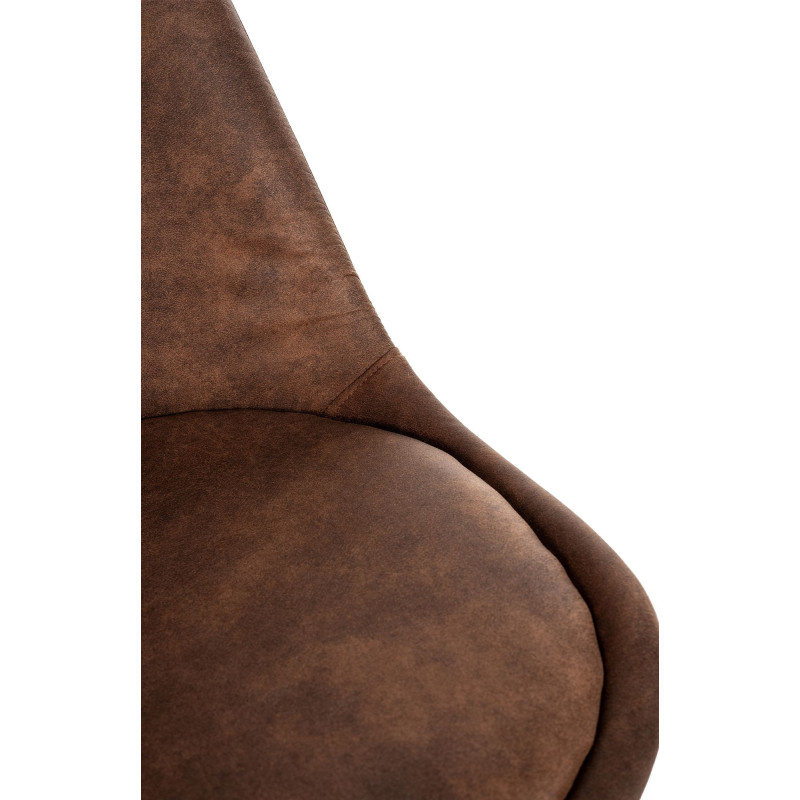 Chaise moderne scandinave en Polyuréthane Marron Vintage Bois de hêtre Naturel Floki - 7