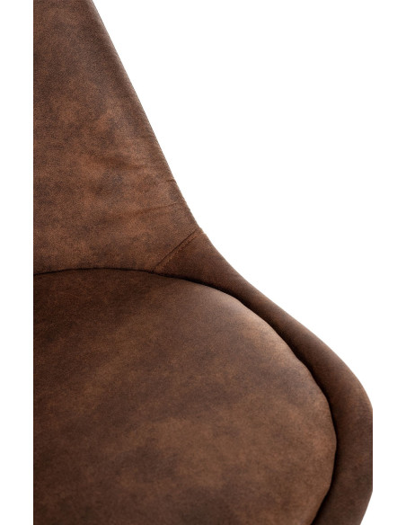 Chaise moderne scandinave en Polyuréthane Marron Vintage Bois de hêtre Naturel Floki - 7