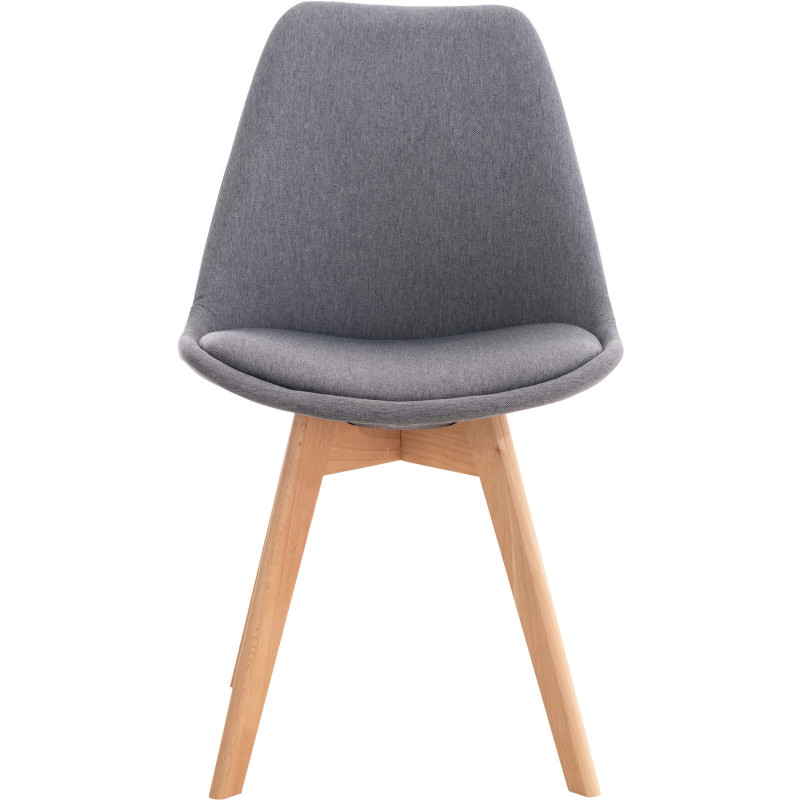 Chaise moderne scandinave en Tissu Gris foncé Bois de hêtre Naturel Floki - 2