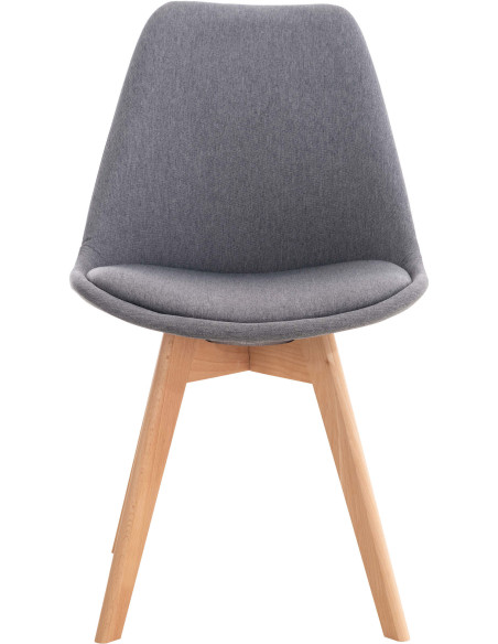 Chaise moderne scandinave en Tissu Gris foncé Bois de hêtre Naturel Floki - 2