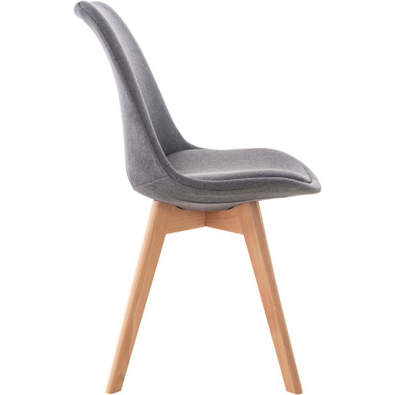 Chaise moderne scandinave en Tissu Gris foncé Bois de hêtre Naturel Floki - 3