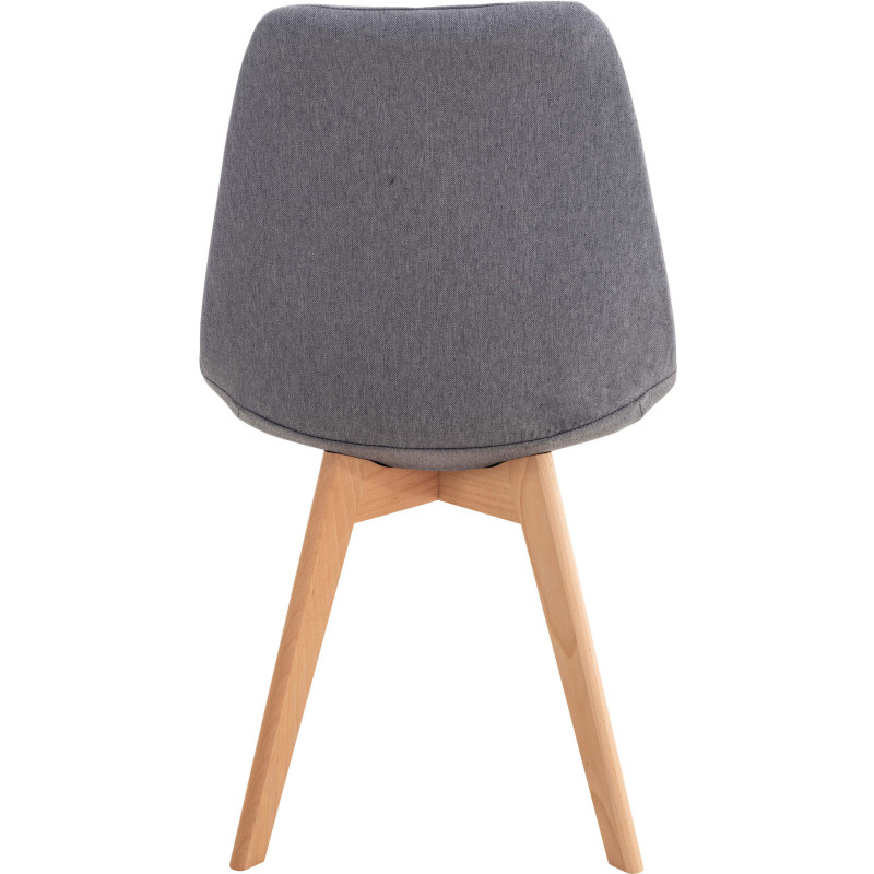 Chaise moderne scandinave en Tissu Gris foncé Bois de hêtre Naturel Floki - 4