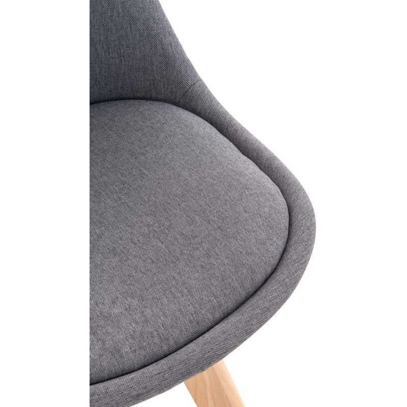 Chaise moderne scandinave en Tissu Gris foncé Bois de hêtre Naturel Floki - 5