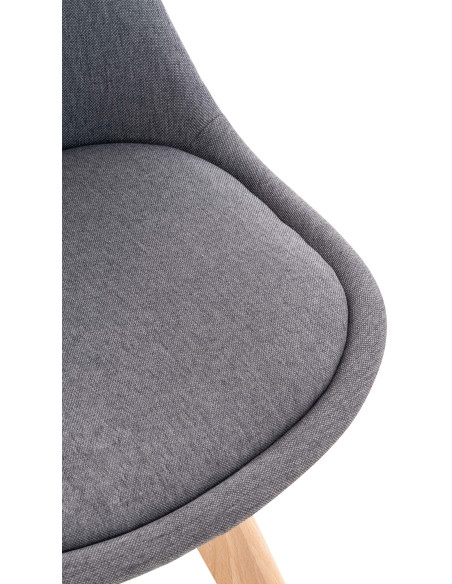 Chaise moderne scandinave en Tissu Gris foncé Bois de hêtre Naturel Floki - 5