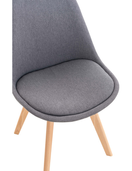 Chaise moderne scandinave en Tissu Gris foncé Bois de hêtre Naturel Floki - 6