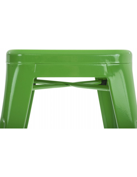 Tabouret bas style industriel en Métal Vert Kormack - 6