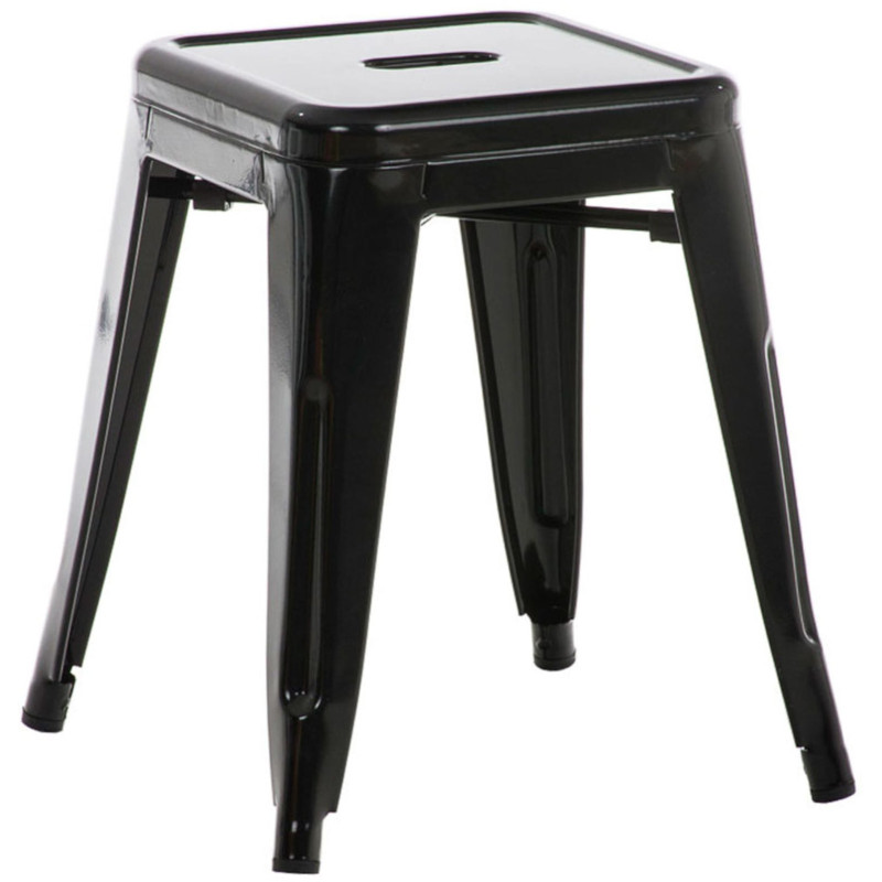 Tabouret bas style industriel en Métal Noir Kormack - 1