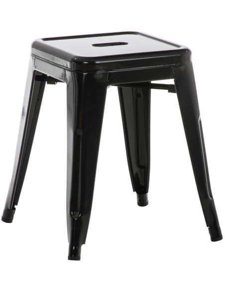 Tabouret bas style industriel en Métal Noir Kormack - 1