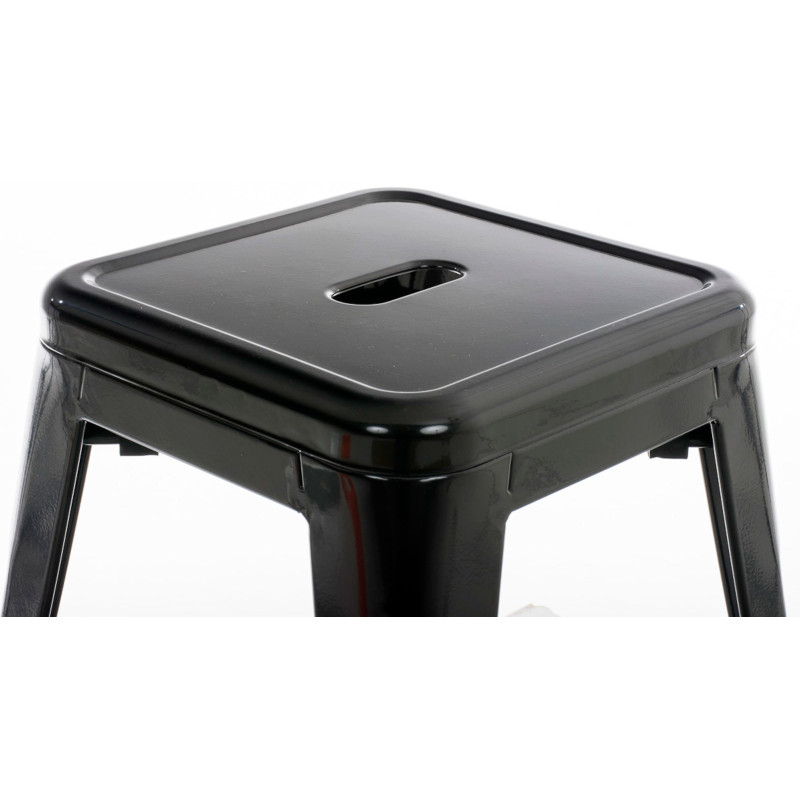 Tabouret bas style industriel en Métal Noir Kormack - 3