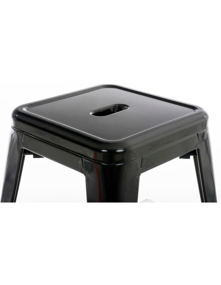 Tabouret bas style industriel en Métal Noir Kormack - 3