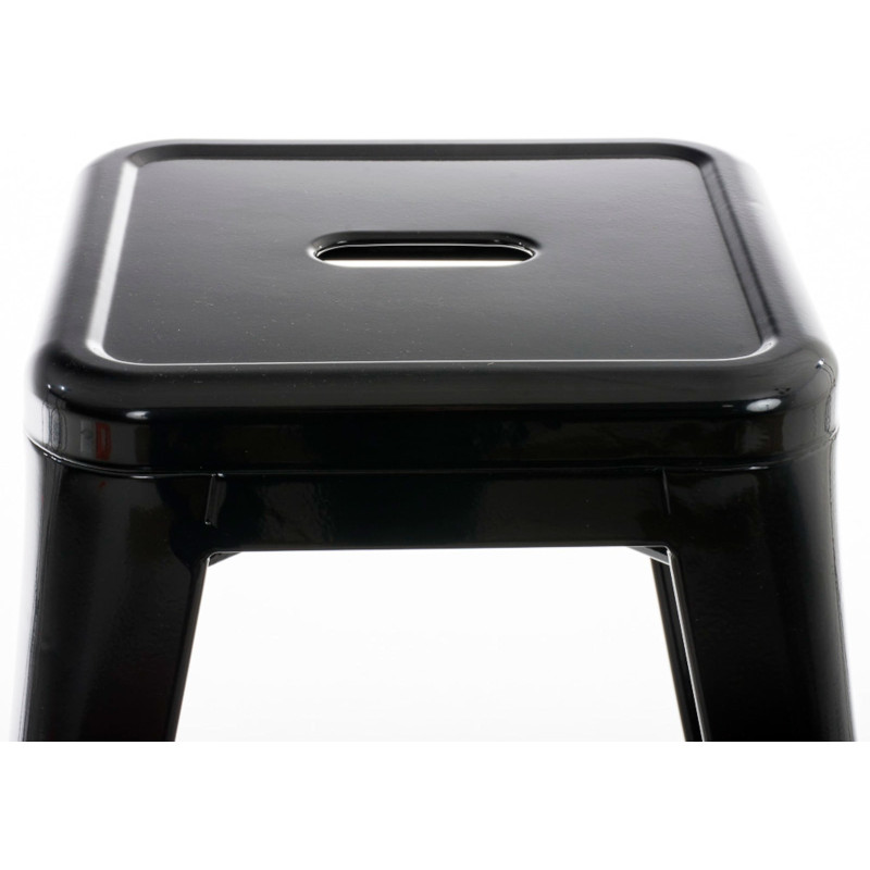 Tabouret bas style industriel en Métal Noir Kormack - 4
