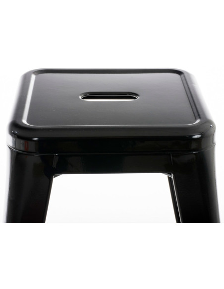 Tabouret bas style industriel en Métal Noir Kormack - 4
