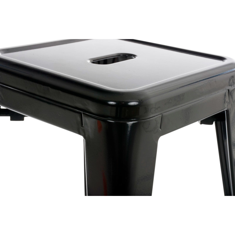 Tabouret bas style industriel en Métal Noir Kormack - 5