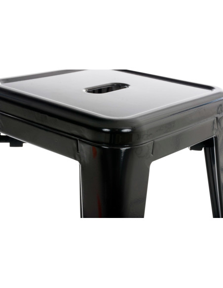 Tabouret bas style industriel en Métal Noir Kormack - 5
