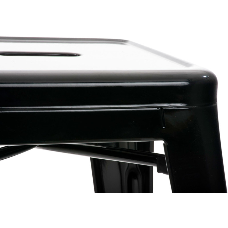 Tabouret bas style industriel en Métal Noir Kormack - 6