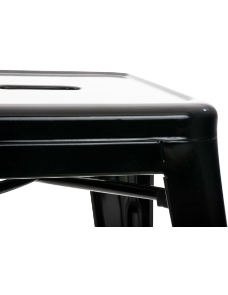 Tabouret bas style industriel en Métal Noir Kormack - 6