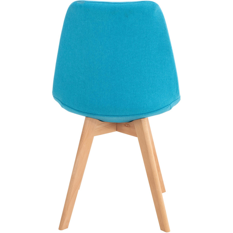 Chaise moderne scandinave en Tissu Turquoise Bois de hêtre Naturel Floki - 4