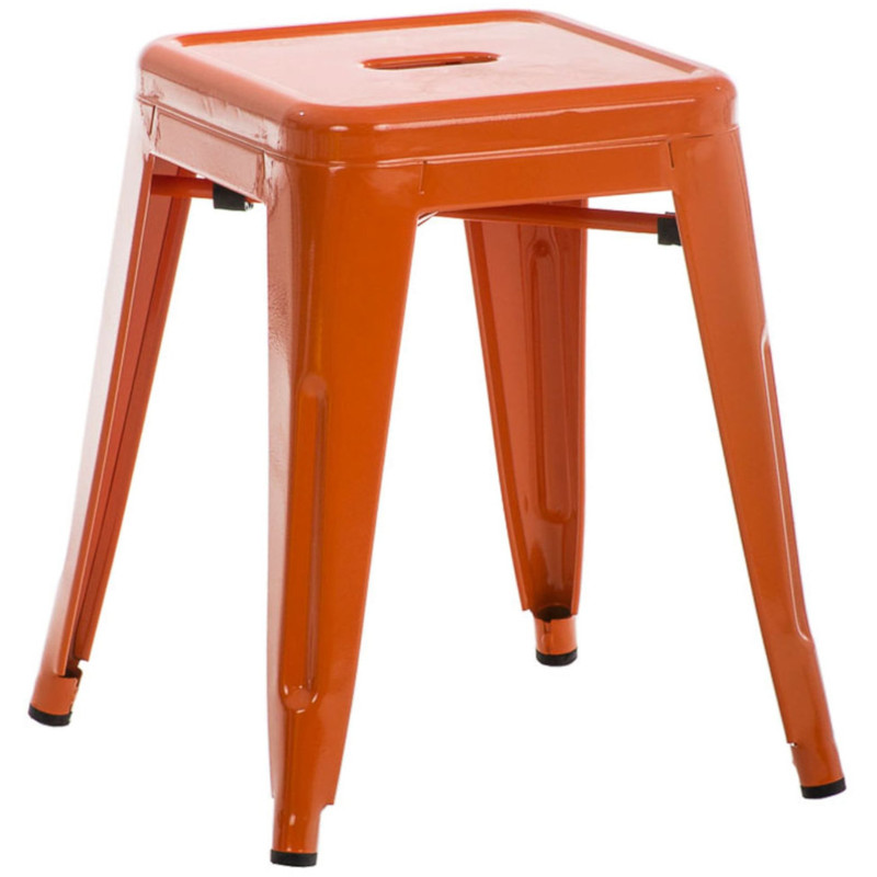Tabouret bas style industriel en Métal Orange Kormack - 1