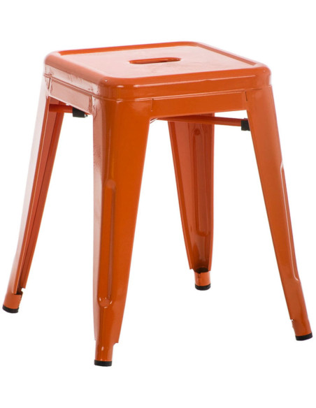 Tabouret bas style industriel en Métal Orange Kormack - 1