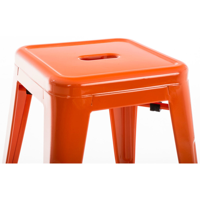 Tabouret bas style industriel en Métal Orange Kormack - 3