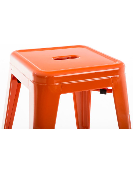 Tabouret bas style industriel en Métal Orange Kormack - 3