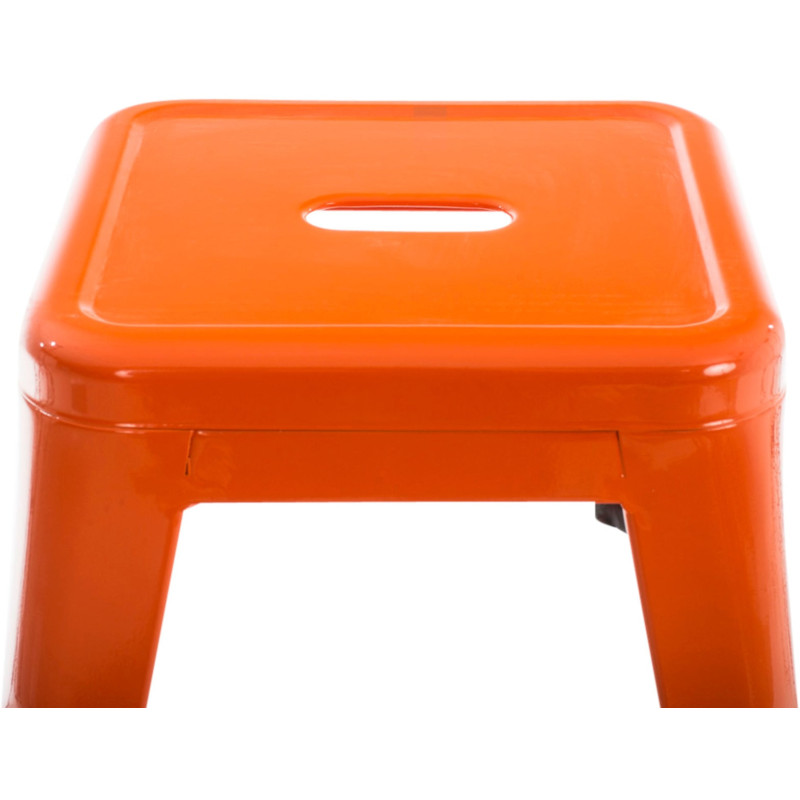 Tabouret bas style industriel en Métal Orange Kormack - 4