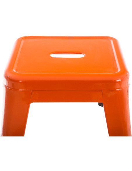 Tabouret bas style industriel en Métal Orange Kormack - 4